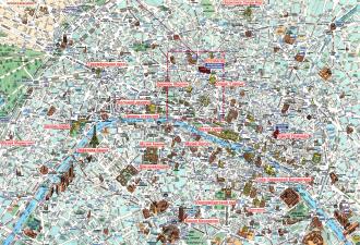Туристическая карта парижа Подробная карта парижа на французском